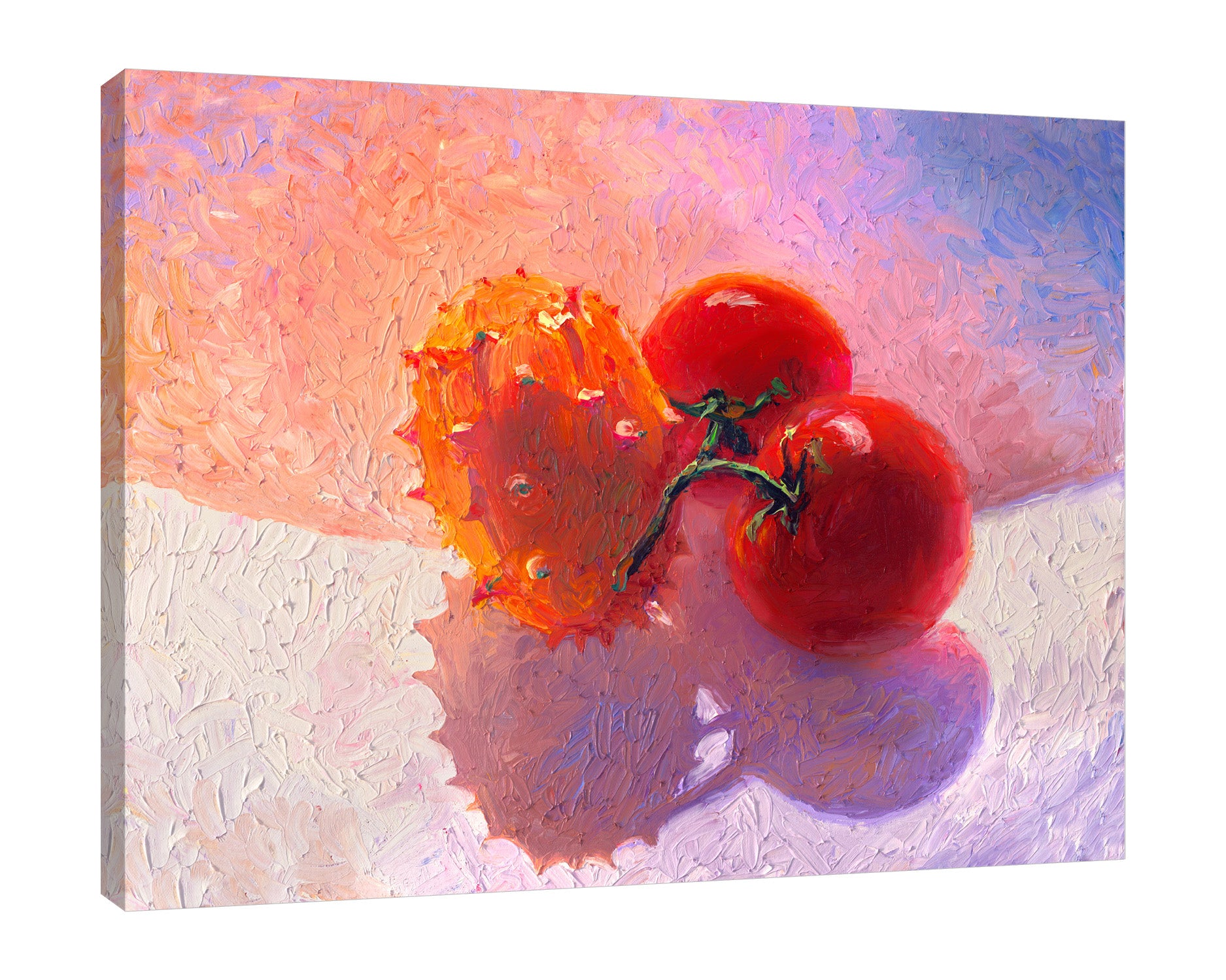 Iris-Scott,Modern & Contemporary,Food & Beverage,Impressionism,surreal,finger paint,cherries,fruit,bowl,