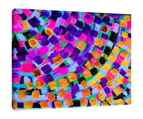 Chiara-Magni,Modern & Contemporary,Geometric,Finger-paint,squares,boxes,brush strokes,geometric,pink,violet,yellow,