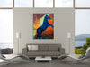 Chiara-Magni,Modern & Contemporary,Animals,Finger-paint,animals,animal,horses,horse,blue,caius,yellow,orange,fire,brush strokes,blue,
