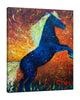 Chiara-Magni,Modern & Contemporary,Animals,Finger-paint,animals,animal,horses,horse,blue,caius,yellow,orange,fire,brush strokes,blue,