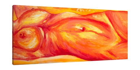 Chiara-Magni,Modern & Contemporary,Proplr,Finger-paint,erotic,woman,lady,carmen,orange,yellow,skin,