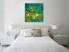 Chiara-Magni,Modern & Contemporary,Abstract,Finger-paint,copper,green,brush strokes,strokes,abstract,teal,blue,