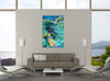 Chiara-Magni,Modern & Contemporary,Abstract,Finger-paint,swirls,esmeralda,abstract,blue,teal,green,dots,