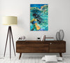 Chiara-Magni,Modern & Contemporary,Abstract,Finger-paint,swirls,esmeralda,abstract,blue,teal,green,dots,