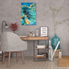 Chiara-Magni,Modern & Contemporary,Abstract,Finger-paint,swirls,esmeralda,abstract,blue,teal,green,dots,