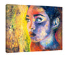 Chiara-Magni,Modern & Contemporary,People,Finger-paint,woman,lady,close up,focus,focused,yellow,red,blue,lines,