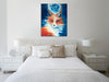 Chiara-Magni,Modern & Contemporary,Animals,Finger-paint,animals,animal,foxes,fox,blue,brown,red,teal,dreamy,close up,