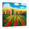 Chiara-Magni,Modern & Contemporary,Landscape & Nature,Finger-paint,trees,view,eyeview,tree,farm,blue,orange,green,landscape,