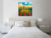 Chiara-Magni,Modern & Contemporary,Landscape & Nature,Finger-paint,trees,view,eyeview,tree,farm,blue,orange,green,landscape,