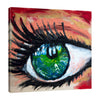 Chiara-Magni,Modern & Contemporary,People,Finger-paint,green,eyes,eye,close up,lashes,woman,lady,blue,beige,