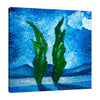 Chiara-Magni,Modern & Contemporary,Landscape & Nature,Finger-paint,trees,tree,blue,black,mountains,skies,clouds,green,white,