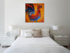 Chiara-Magni,Modern & Contemporary,Animals,Finger-paint,chicken,chickens,hens,animals,animal,farm animal,rooster,roosters,red,orange,yellow,feather,