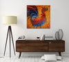 Chiara-Magni,Modern & Contemporary,Animals,Finger-paint,chicken,chickens,hens,animals,animal,farm animal,rooster,roosters,red,orange,yellow,feather,