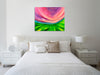 Chiara-Magni,Modern & Contemporary,Abstract,Landscape & Nature,Finger-paint,pink,green,skies,blue,fields,violet,lines,abstract,