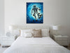 Chiara-Magni,Modern & Contemporary,Fantasy & Sci-Fi,People,Finger-paint,astronaut,astronauts,suits,rocks,galaxies,galaxy,rock,stars,space,blue,white,suit,