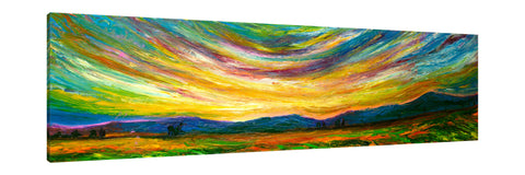 Chiara-Magni,Modern & Contemporary,Landscape & Nature,Finger-paint,skies,landscape,mountains,green,fields,trees,
