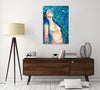 Chiara-Magni,Modern & Contemporary,People,Fantasy & Sci-Fi,Finger-paint,woman,lady,erotic,luna,swirls,swirl,blue,green,beige,