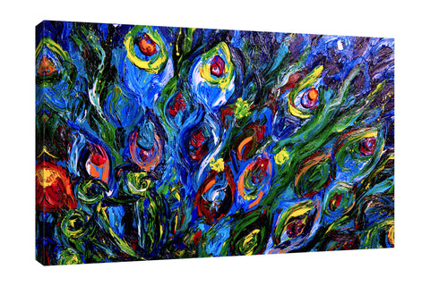 Chiara-Magni,Modern & Contemporary,Floral & Botanical,Finger-paint,plumas,florals,floral,flowers,flower,blue,black,red,green,