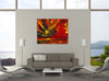 Chiara-Magni,Modern & Contemporary,Landscape & Nature,Finger-paint,rays,sun,red,ray,black,yellow,fingerpaints,paint,