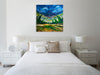 Chiara-Magni,Modern & Contemporary,Landscape & Nature,Finger-paint,blue,skies,clouds,trees,farm,florals,flowers,floral,flower,trees,