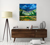 Chiara-Magni,Modern & Contemporary,Landscape & Nature,Finger-paint,blue,skies,clouds,trees,farm,florals,flowers,floral,flower,trees,