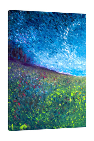 Chiara-Magni,Modern & Contemporary,Landscape & Nature,Floral & Botanical,Finger-paint,blue,skies,clouds,florals,flowers,floral,flower,portrait,botanical,black,green,