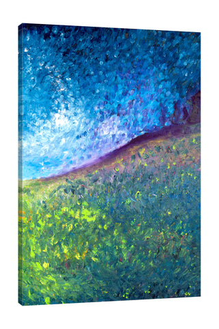 Chiara-Magni,Modern & Contemporary,Landscape & Nature,Finger-paint,blue,skies,clouds,portrait,botanical,black,green,mountains,