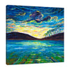 Chiara-Magni,Coastal,Modern & Contemporary,Nautical & Beach,Landscape & Nature,Finger-paint,mountain,skies,clouds,dreamy,coastal,oceans,seas,ocean,beaches,yellow,blue,trees,