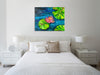 Chiara-Magni,Coastal,Modern & Contemporary,Floral & Botanical,Nautical & Beach,Finger-paint,coastal,lillies,lily pads,lily pad,water lillies,water lily,florals,floral,flower,flowers,splatters,blue,green,pink,black,
