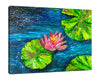 Chiara-Magni,Coastal,Modern & Contemporary,Floral & Botanical,Nautical & Beach,Finger-paint,coastal,lillies,lily pads,lily pad,water lillies,water lily,florals,floral,flower,flowers,splatters,blue,green,pink,black,