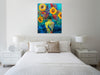 Iris-Scott,Modern & Contemporary,Floral & Botanical,Animals,sunflowers,sunflower,vases,vase,vessel,vessels,animals,animal,peacocks,peacock,blue,black,tree,flowers,flower,florals,floral,bouquets,bouquet,leaves,leaf,black,blue,yellow,