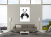 Balazs-Solti,Modern & Contemporary,Animals,animals,animal,panda,black and white,heart,hearts,pandas,Red,Mist Gray,Black,Tan Orange,White