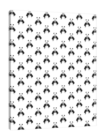 Balazs-Solti,Modern & Contemporary,Animals,animals,animal,panda,black and white,heart,hearts,pandas,pattern,patterns,Tan White,Charcoal Gray,White