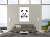 Balazs-Solti,Modern & Contemporary,Animals,Entertainment,animals,animal,panda,pandas,clown,clowns,nose balls,nose ball,paint drips,paint drip,drips,drip,bow,bows,polka dots,polka dot,dots,dot,black and white,Mist Gray,Tan Orange,Black,White