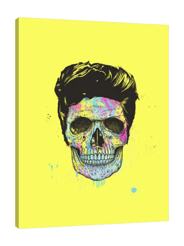 Balazs-Solti,Modern & Contemporary,People,Entertainment,skull,skulls,bones,bone,hair,hairy,paint drips,drips,splatters,splatter,yellow,Red,Black,Purple,Gray,Steel Blue,Tan Orange,Mist Gray,White