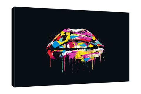 Balazs-Solti,Modern & Contemporary,Fashion,lips,lip,watercolor,piant drips,paint drip,drips,drip,teeth,colorful,black,Navy Blue,Gray,White,Black