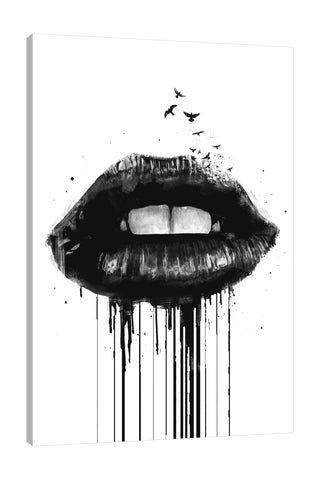 Balazs-Solti,Modern & Contemporary,Fashion,Animals,lips,lip,watercolor,piant drips,paint drip,drips,drip,teeth,colorful,black,birds,bird,animals,animal,Red,Coral Pink,Black,Tan Orange,Tan White