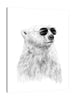 Balazs-Solti,Modern & Contemporary,Animals,animals,animal,bear,bears,polar bear,polar bears,sunglass,sunglasses,shades,shade,stroke,strokes,Blue,Salmon Pink,White