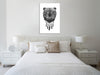 Balazs-Solti,Modern & Contemporary,Animals,animals,animal,bear,bears,dreams,dream,dreamcatcher,dreamcatchers,feathers,feather,black and white,strokes,stroke,Mist Gray,Charcoal Gray,Red,White
