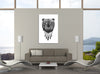 Balazs-Solti,Modern & Contemporary,Animals,animals,animal,bear,bears,dreams,dream,dreamcatcher,dreamcatchers,feathers,feather,black and white,strokes,stroke,Mist Gray,Charcoal Gray,Red,White