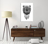 Balazs-Solti,Modern & Contemporary,Animals,animals,animal,bear,bears,dreams,dream,dreamcatcher,dreamcatchers,feathers,feather,black and white,strokes,stroke,Mist Gray,Charcoal Gray,Red,White