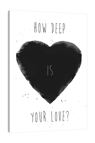 Balazs-Solti,Modern & Contemporary,Humor,Entertainment,words and phrases,words,deep,love,hearts,heart,black,black and white,Mist Gray,Gray,Red,White,Black