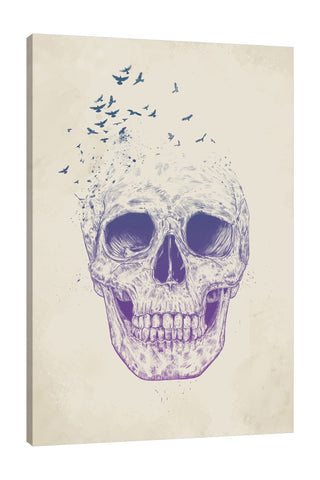 Balazs-Solti,Modern & Contemporary,Animals,People,skulls,skull,bones,bone,people,animals,animal,birds,bird,cream,beige,Mist Gray,White,Gray,Lime Green,Blue,Red,Purple,Charcoal Gray