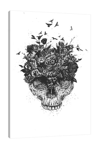 Balazs-Solti,Modern & Contemporary,Animals,Floral & Botanical,People,animals,animal,birds,bird,bones,bone,skulls,skull,floral,florals,flower,flowers,black and white,Tan Orange,Charcoal Gray,Red,White