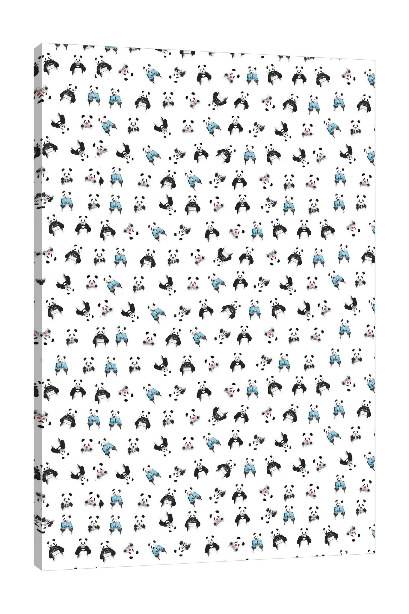Balazs-Solti,Modern & Contemporary,People,animals,animal,pandas,panda,patterns,pattern,hearts,heart,clown,clowns,Blue,White