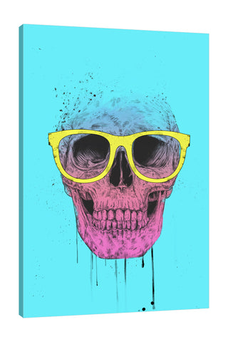 Balazs-Solti,Modern & Contemporary,People,skulls,skull,bones,bone,paint drips,paint drip,eyeglass,eyeglasses,yellow,spots,blue,pink,Purple,Red,Slate Gray,Sky Blue,Charcoal Gray,Green,Lime Green,Mist Gray,Steel Blue