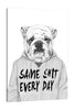 Balazs-Solti,Modern & Contemporary,Animals,animals,animal,dogs,dog,words,word,same shit,same shit every day,jacket,gray,Red,Gray,White