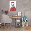 Balazs-Solti,Modern & Contemporary,Animals,Entertainment,animals,animal,lion,lions,santa,red,jacket,white,Red,Gray,Mist Gray