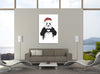 Balazs-Solti,Modern & Contemporary,Animals,Entertainment,animals,animal,panda,pandas,santa hat,christmas,santa,hearts,heart,Red,Mist Gray,Black,White