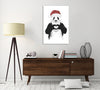 Balazs-Solti,Modern & Contemporary,Animals,Entertainment,animals,animal,panda,pandas,santa hat,christmas,santa,hearts,heart,Red,Mist Gray,Black,White